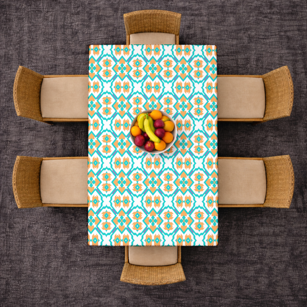Orange and Turquoise Geometric Pattern 