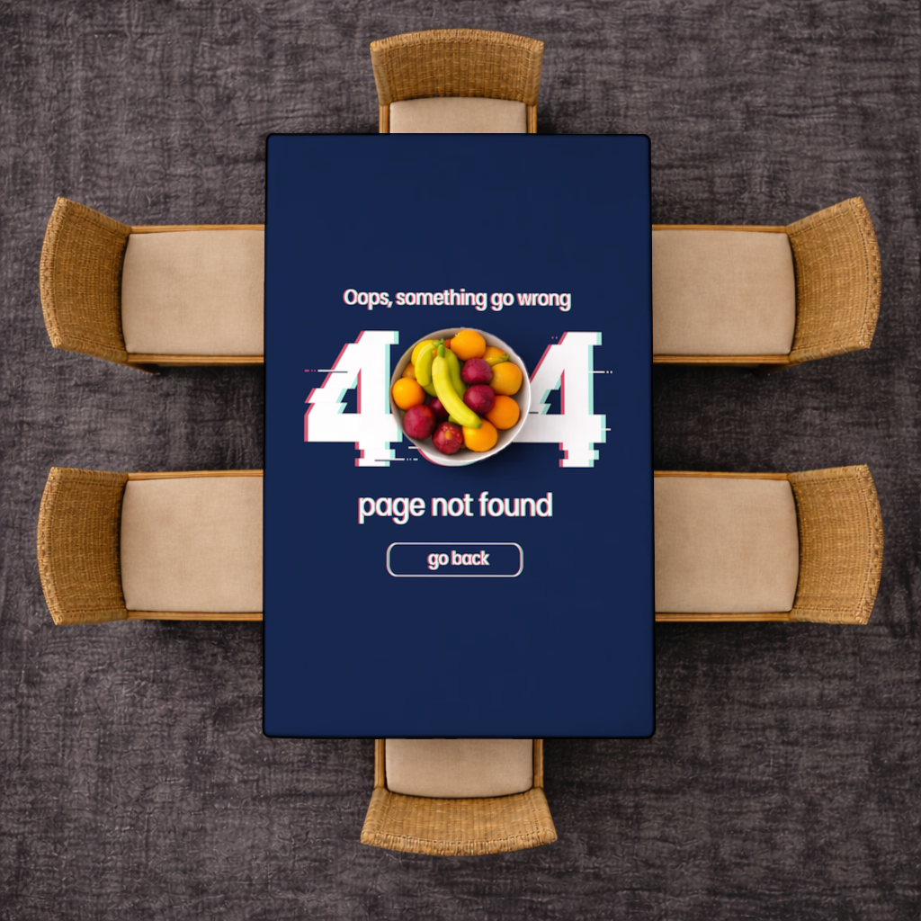 404 Error Glitch Design Rectangular Tablecloth