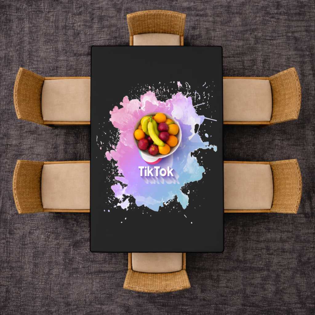 TikTok Logo with Watercolor Effect Rectangular Tablecloth