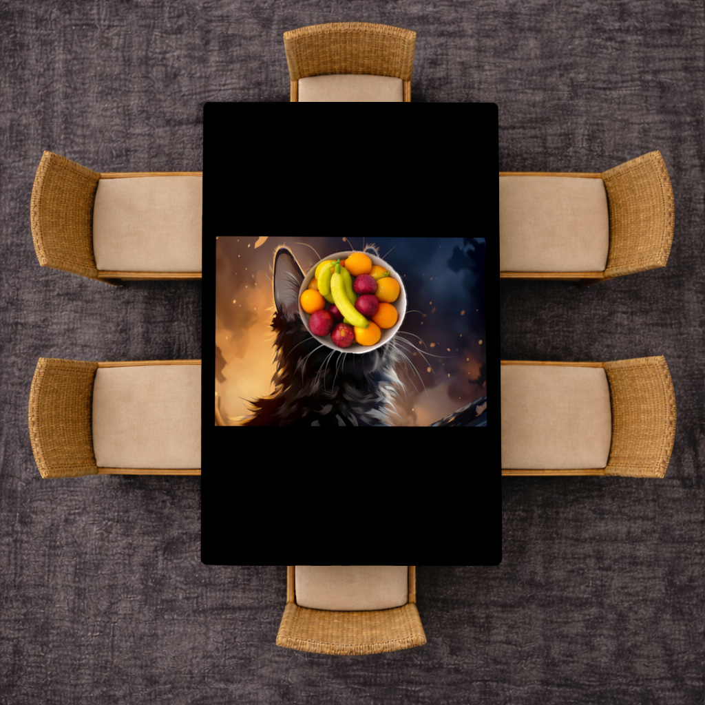 Black Cat Digital Art Rectangular Tablecloth