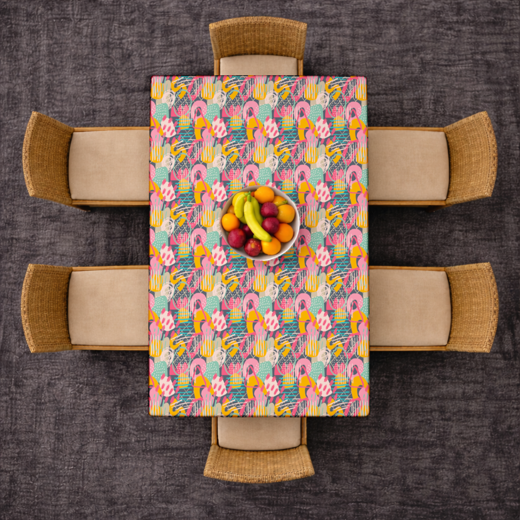 Abstract Geometric Doodle Rectangular Tablecloth