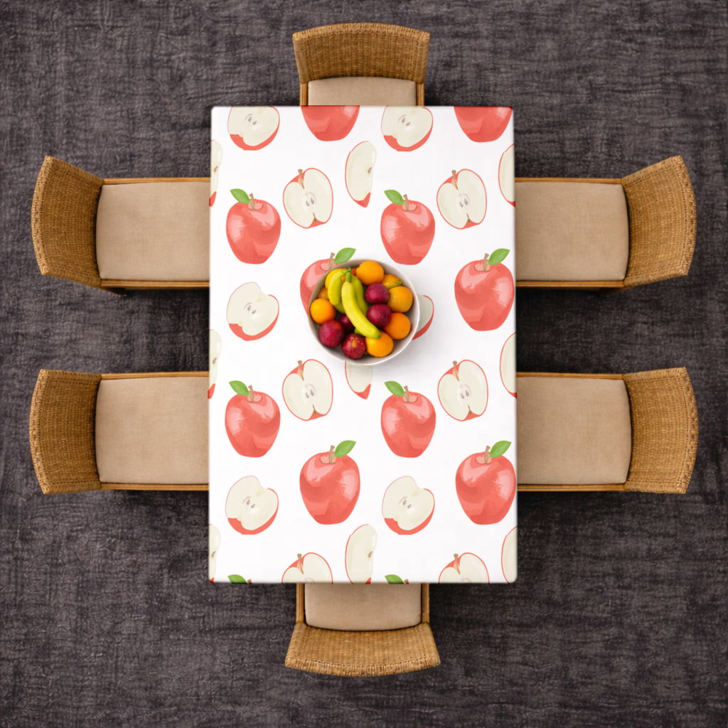 Red Apple Slices Rectangular Tablecloth