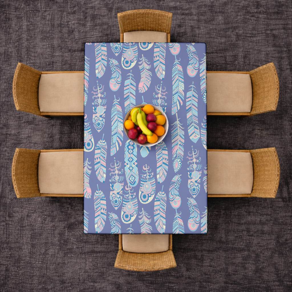 Boho Tribal Feather Rectangular Tablecloth