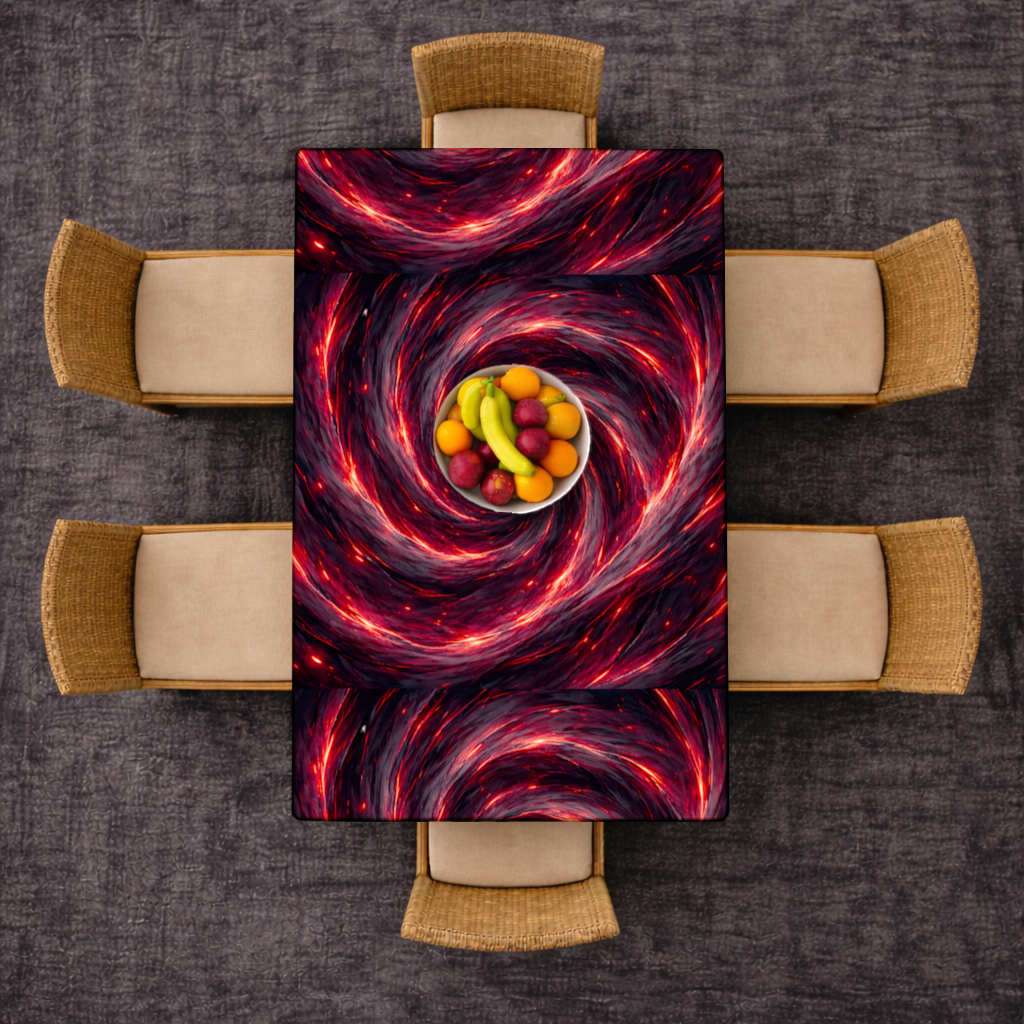 Uchiha Brothers Eternal Black Flames of Amaterasu Rectangular Tablecloth