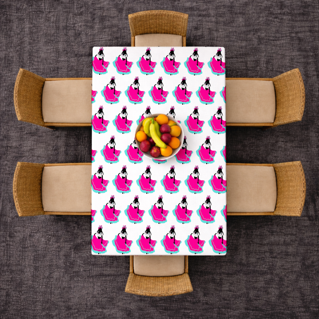 Mexican Folklorico Dancer Silhouette Rectangular Tablecloth