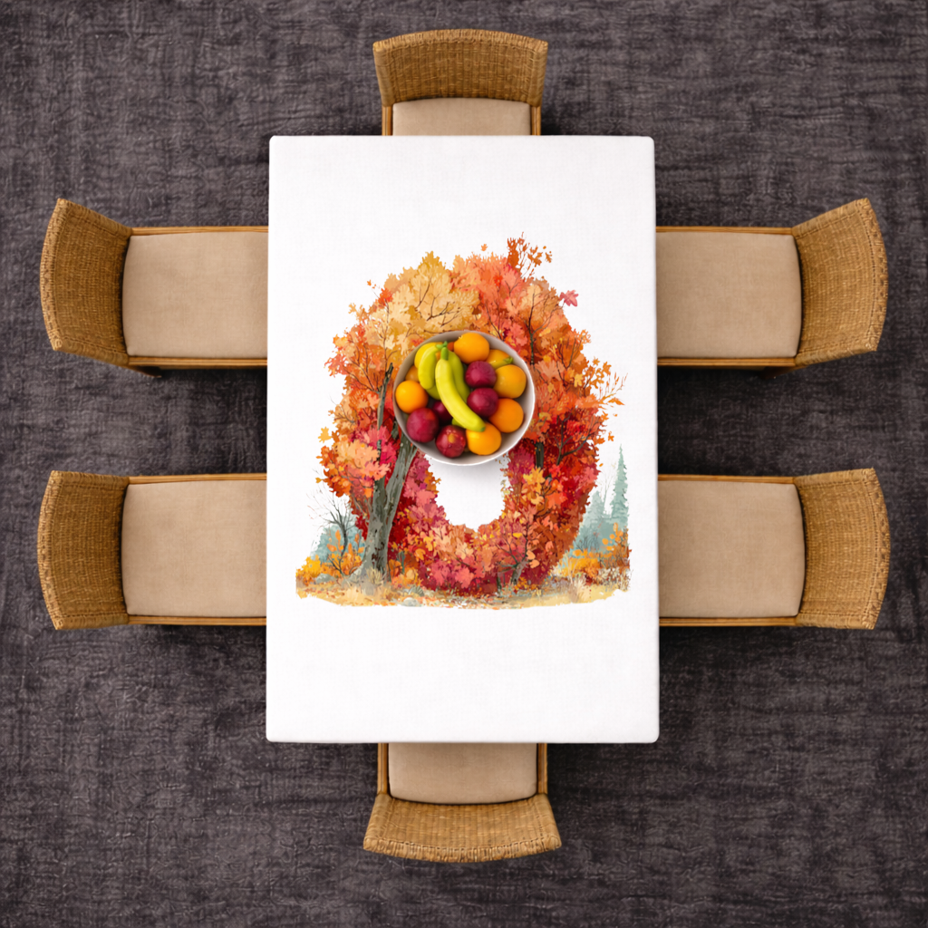 Autumn Leaf Letter O Rectangular Tablecloth