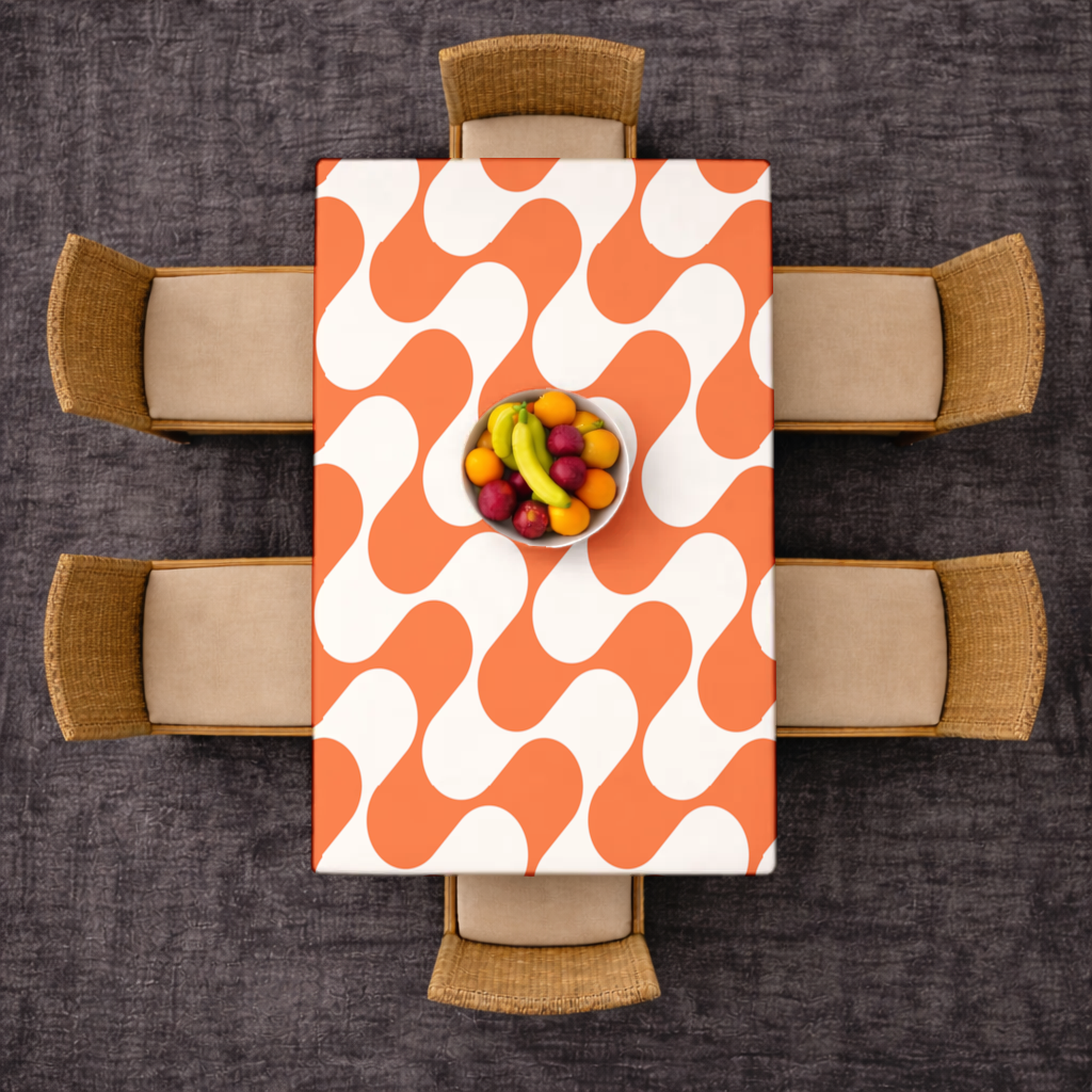 Retro 70s Orange Cream Groovy Curves 