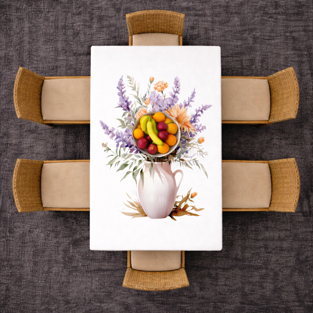 Cottagecore Wildflower Pitcher Rectangular Tablecloth