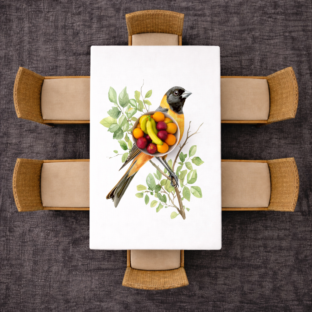 Baltimore Oriole on Branch Rectangular Tablecloth