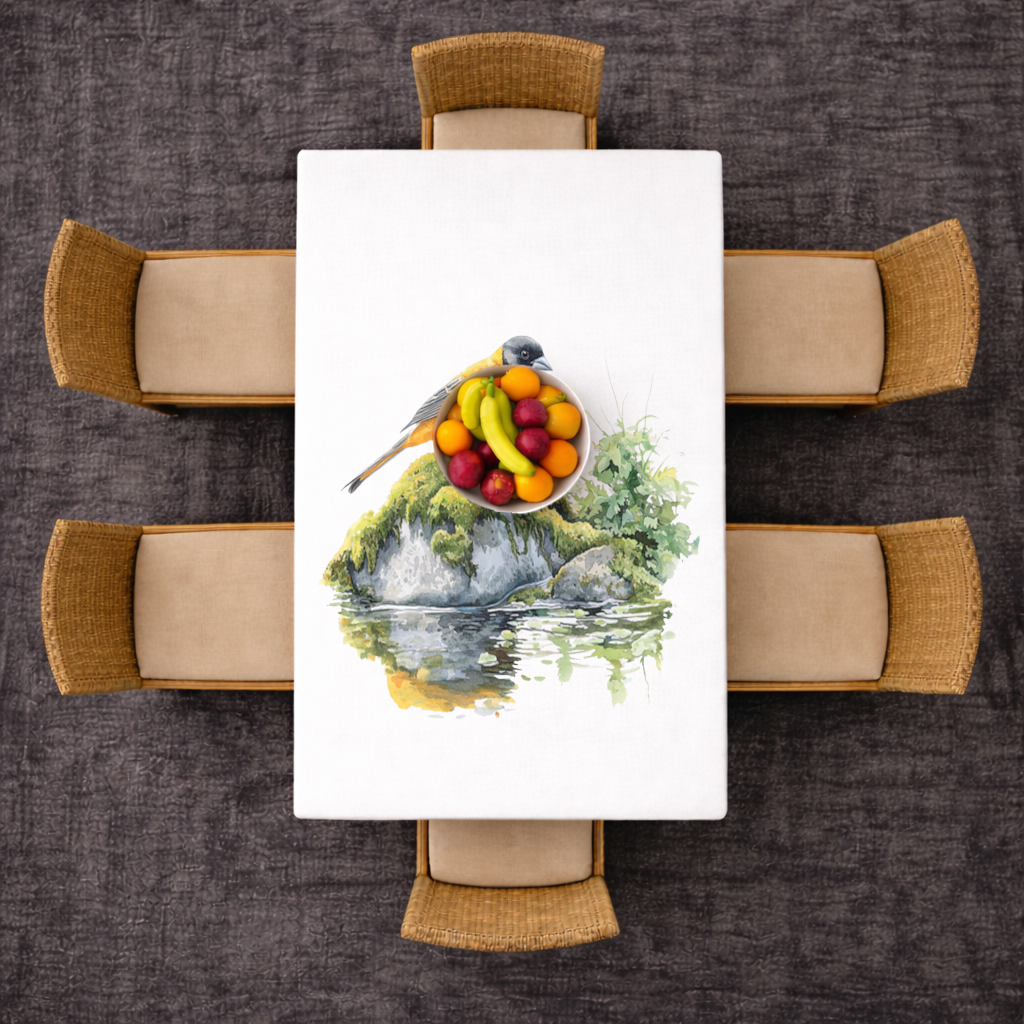 Orange Baltimore Oriole Bird Rectangular Tablecloth