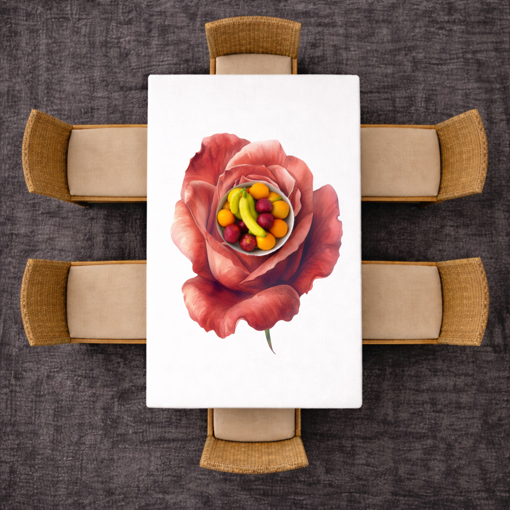 Crimson Red Rose Rectangular Tablecloth