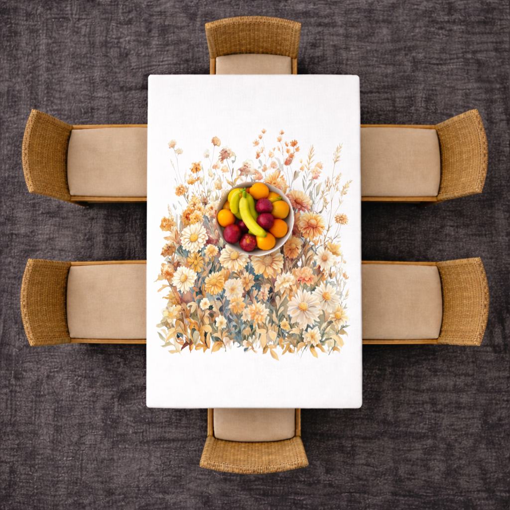 Watercolor Orange Wildflowers 