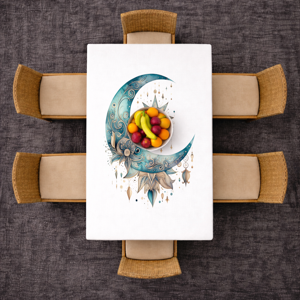 Boho Celestial Sun and Moon Rectangular Tablecloth