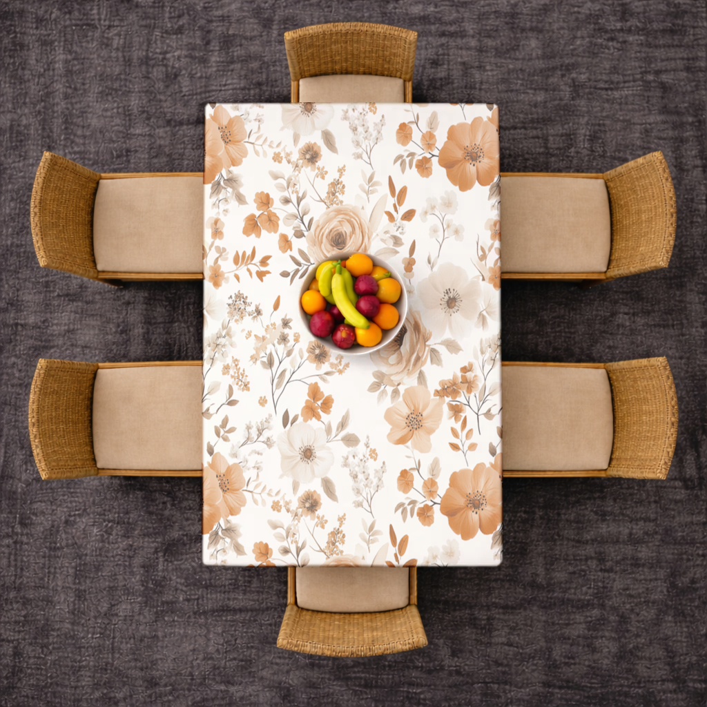 Terracotta Vintage Rose Rectangular Tablecloth