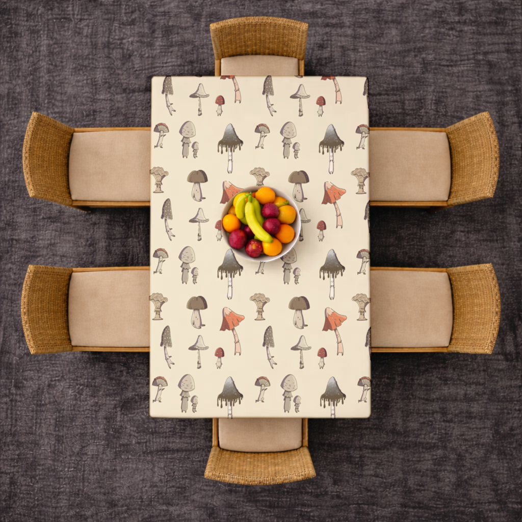 Sad Mushrooms Rectangular Tablecloth