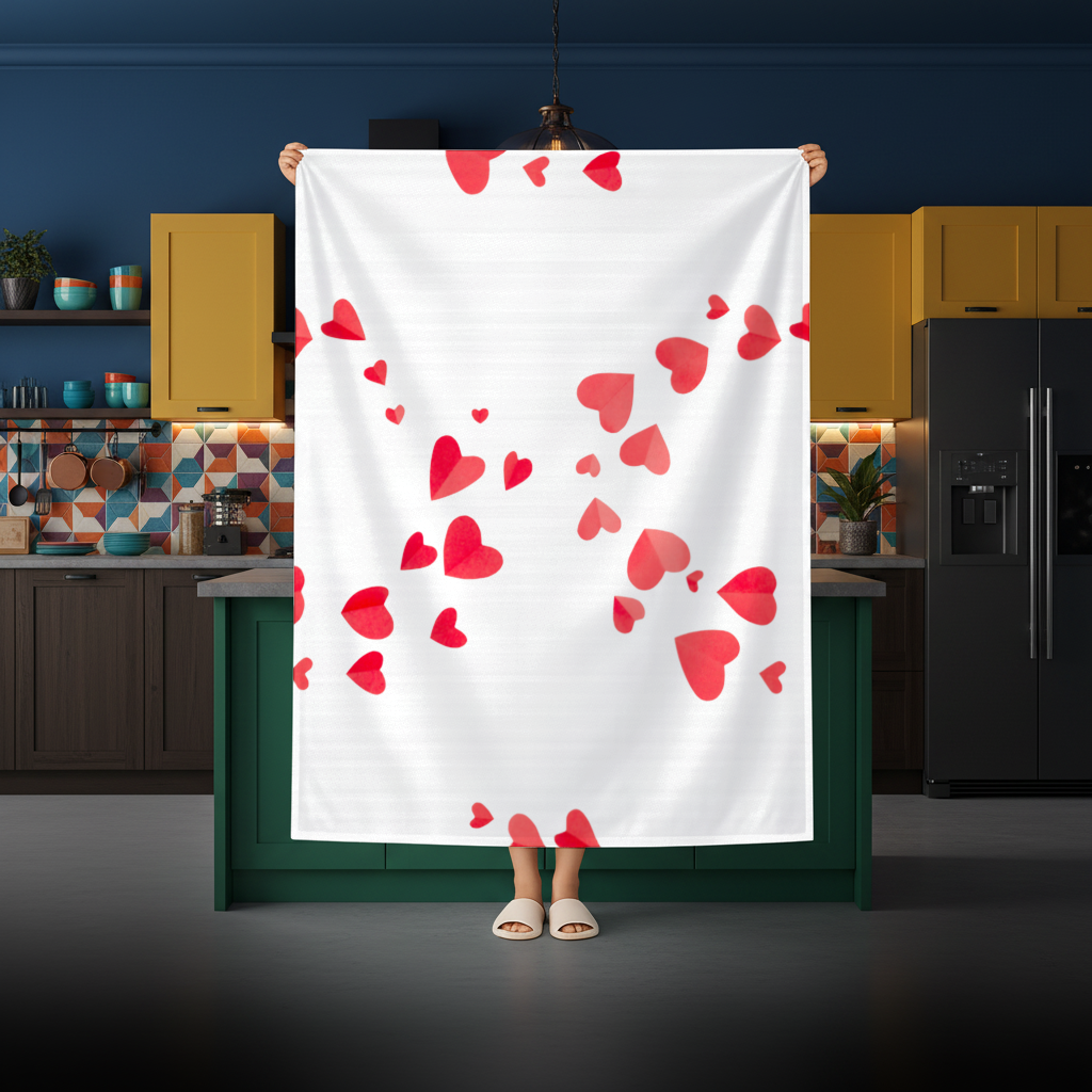 Red Hearts Frame Design Rectangular Tablecloth