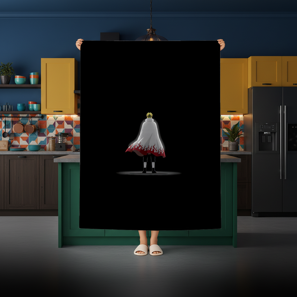 Power from Darkness Naruto Uzumaki Hokage Silhouette Rectangular Tablecloth