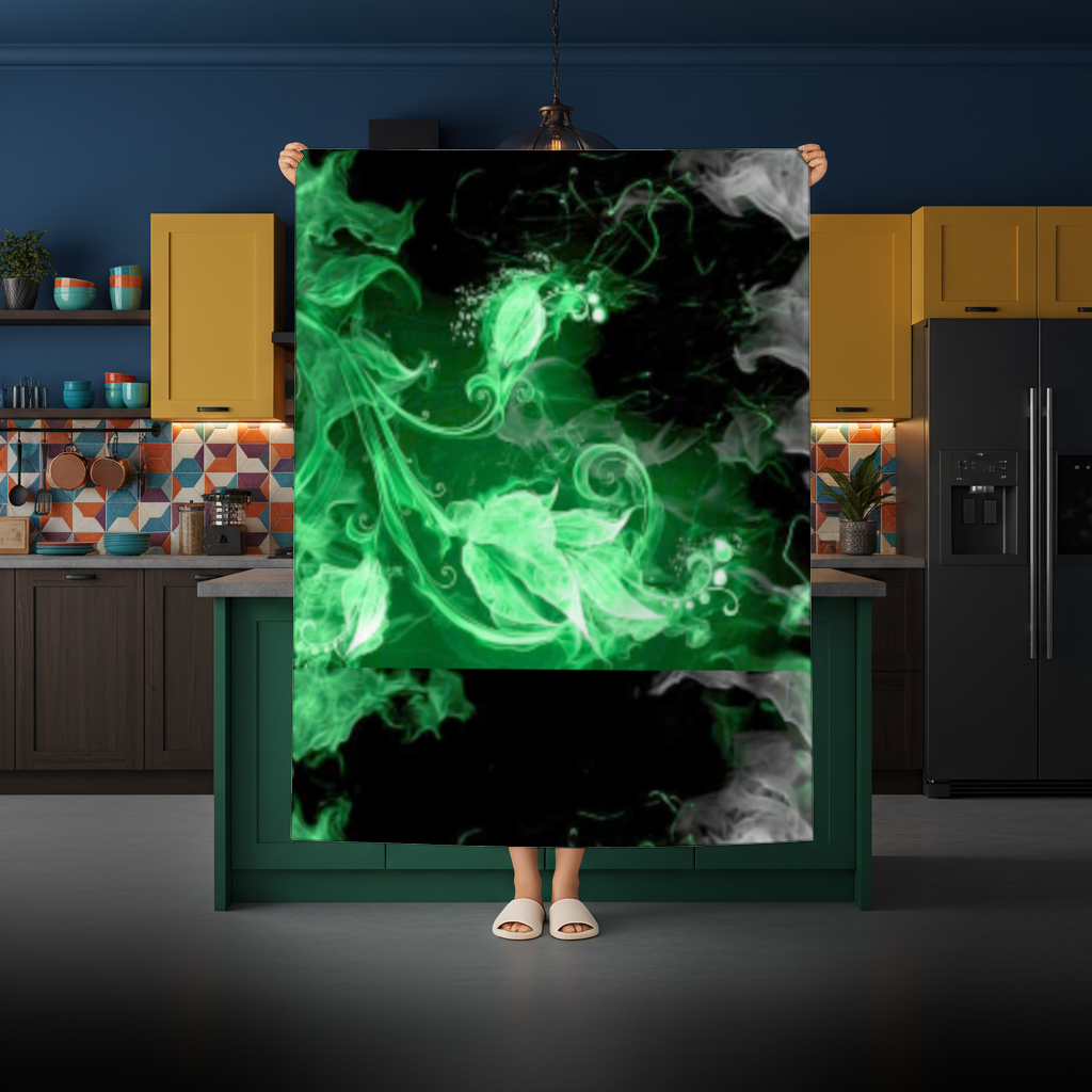 Green and black smokes Rectangular Tablecloth