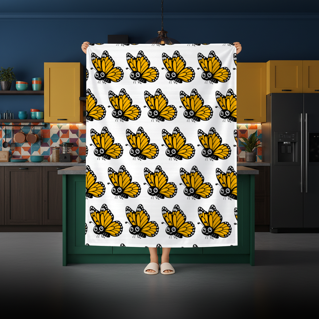 Smiling Orange Monarch Butterfly Character 