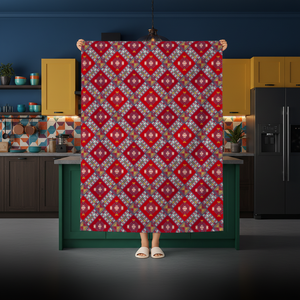 Traditional Kilim Pattern Motif Rectangular Tablecloth
