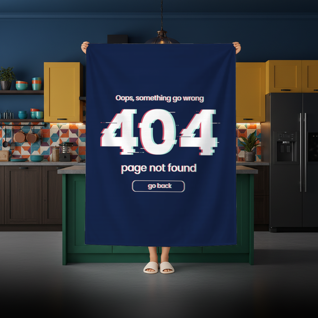 Hata 404 Glitch Tasarımı Masa Örtüsü