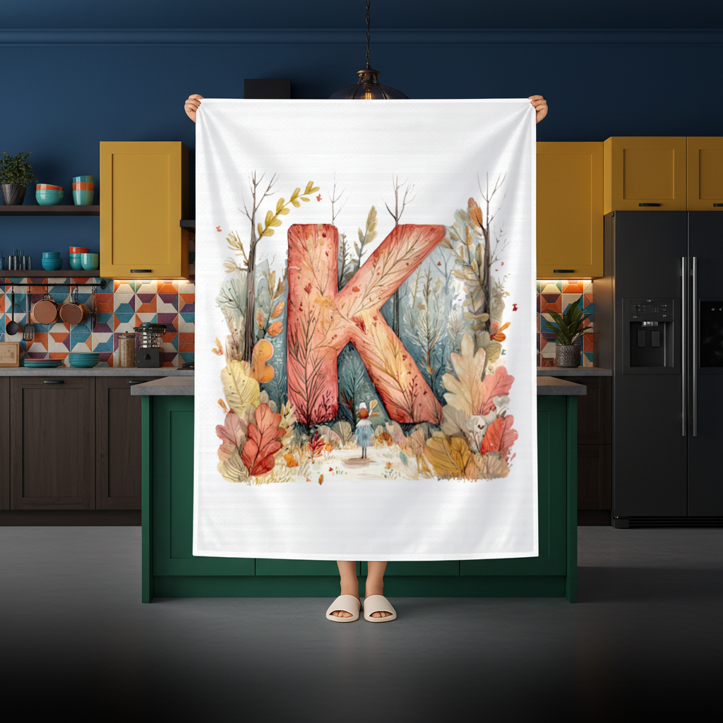 Autumn Forest Letter K Rectangular Tablecloth
