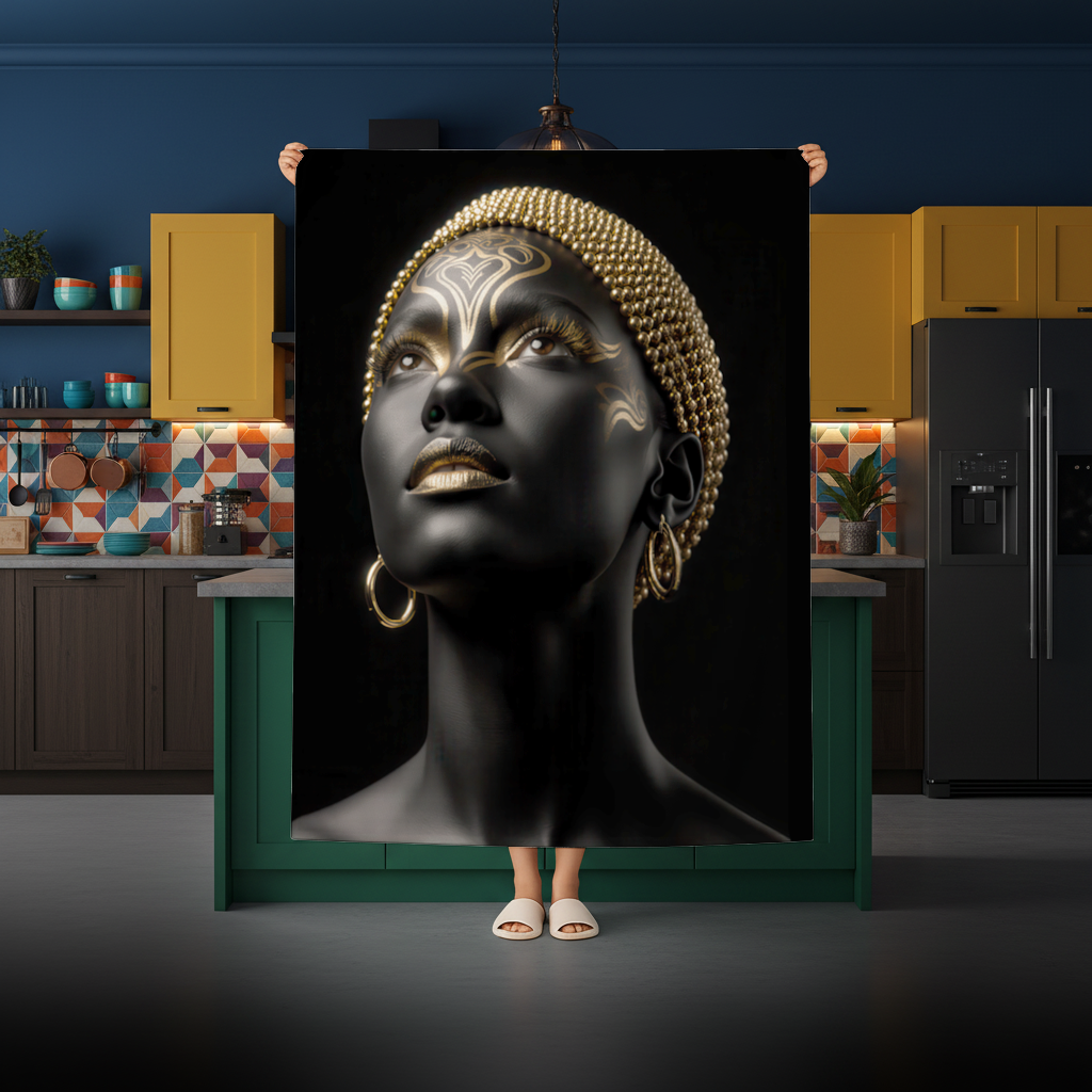 Gold Afrofuturistic Black Woman 