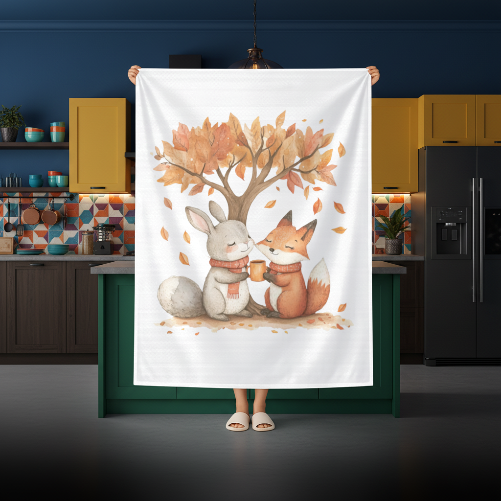 Cozy Autumn Fox and Rabbit 