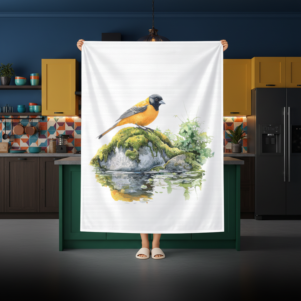 Orange Baltimore Oriole Bird Rectangular Tablecloth