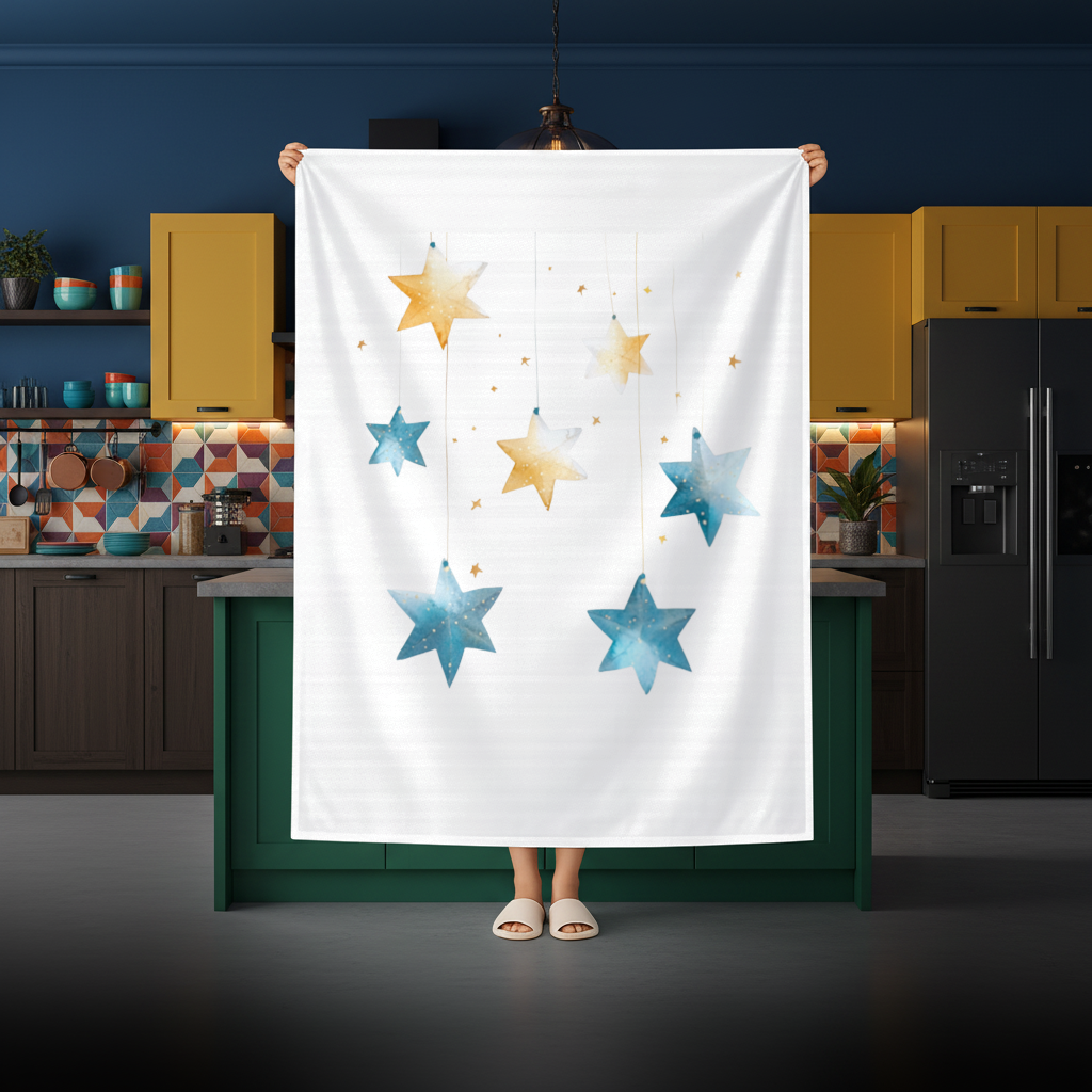 Watercolor Hanging Stars Rectangular Tablecloth