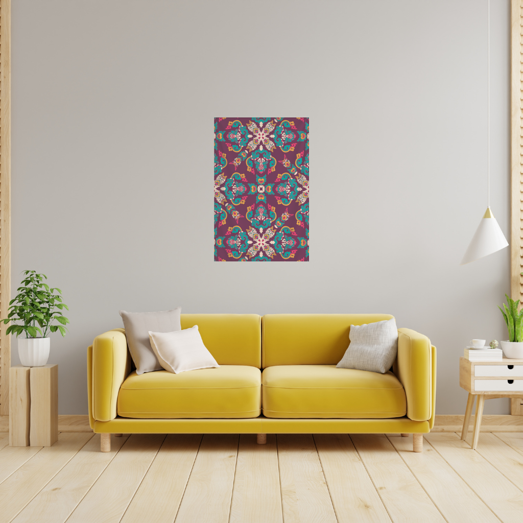 Colorful Ottoman Inspired Mandala Pattern Wall Tapestry