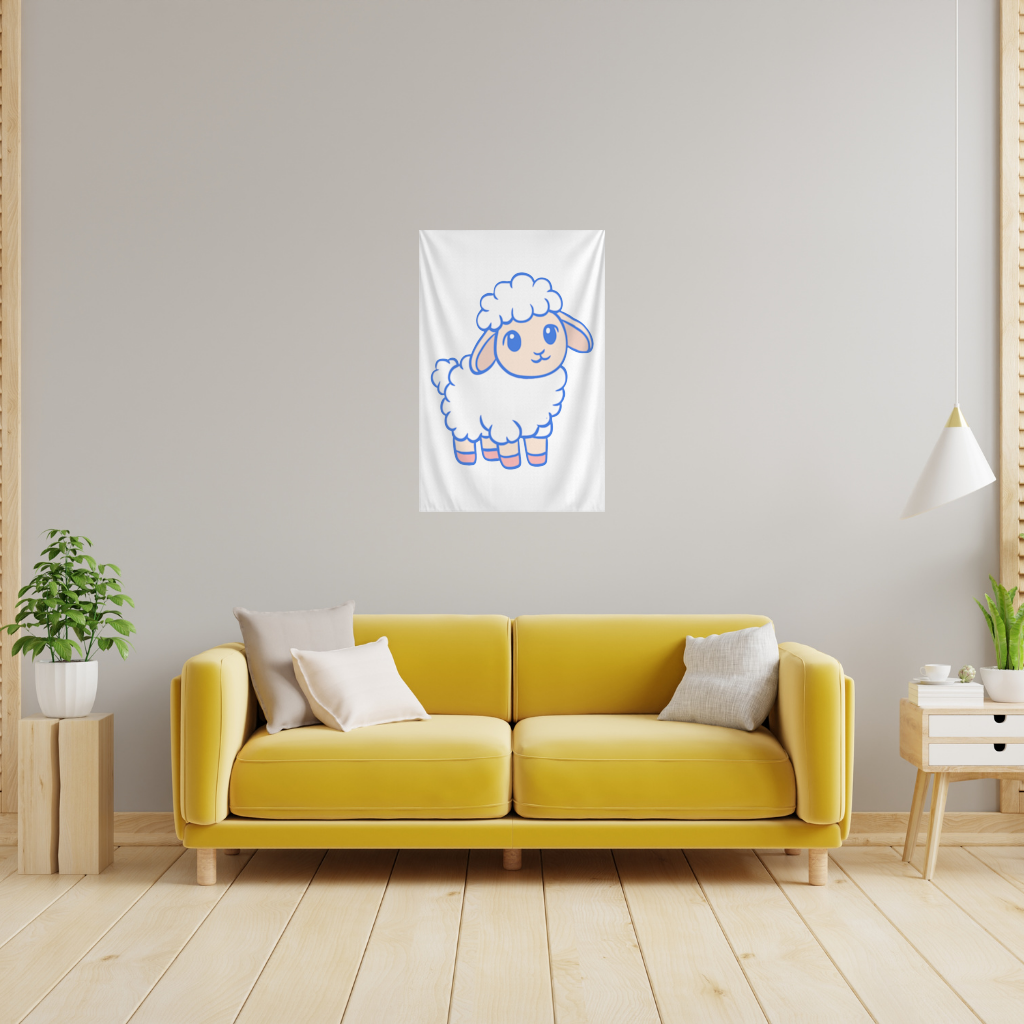 Cute Kawaii Lamb Wall Tapestry
