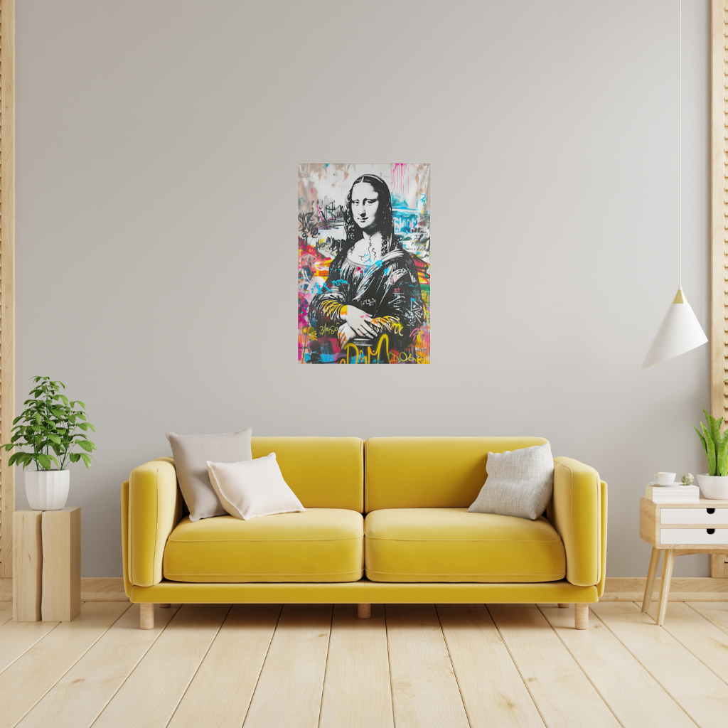 Graffiti Style Modern Mona Lisa Illustration Wall Tapestry