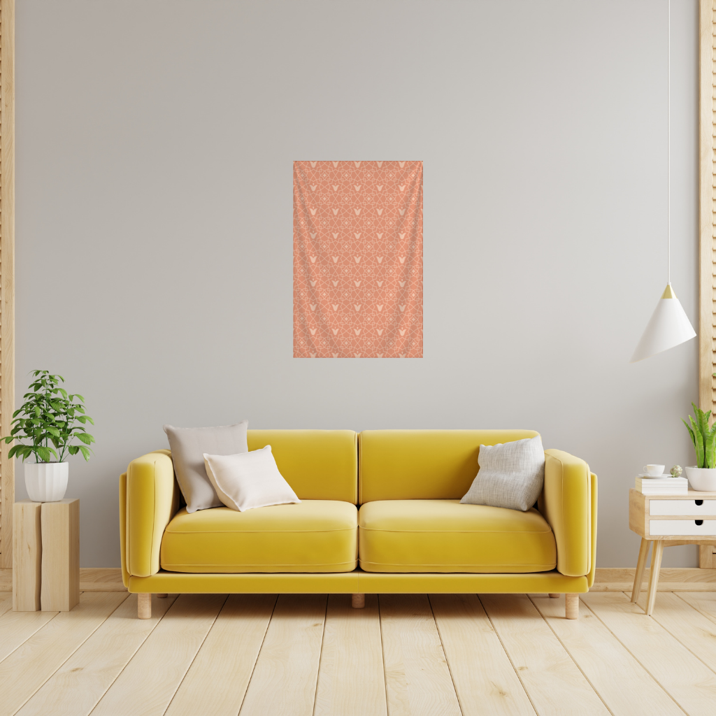 Modern Geometric Linear Terracotta Pattern Wall Tapestry