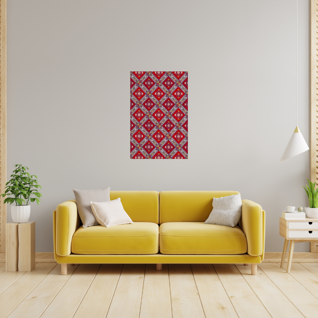 Traditional Kilim Pattern Motif Wall Tapestry