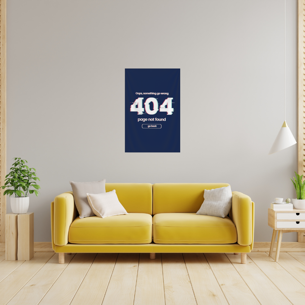 404 Error Glitch Design Wall Tapestry