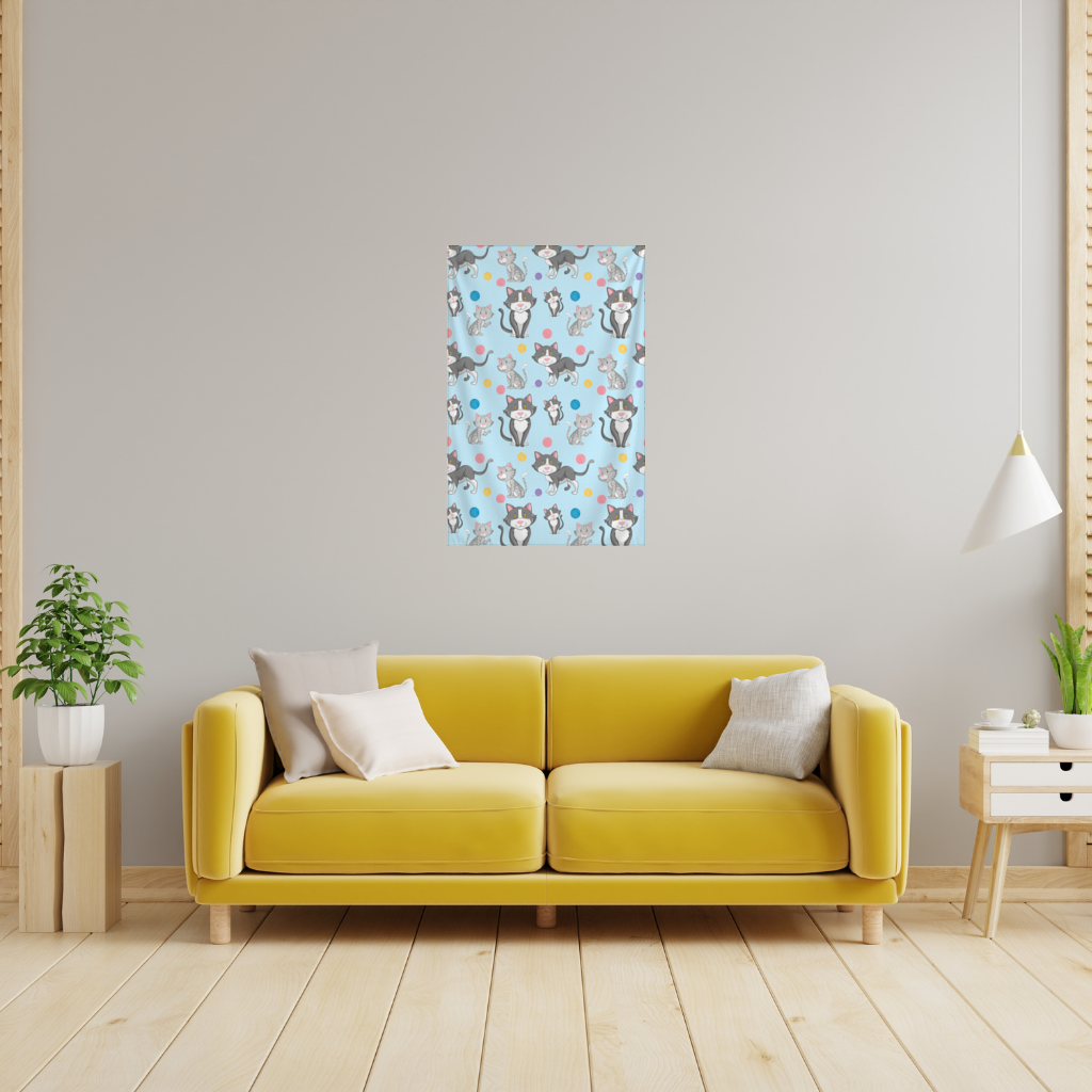 cat repeat pattern Wall Tapestry