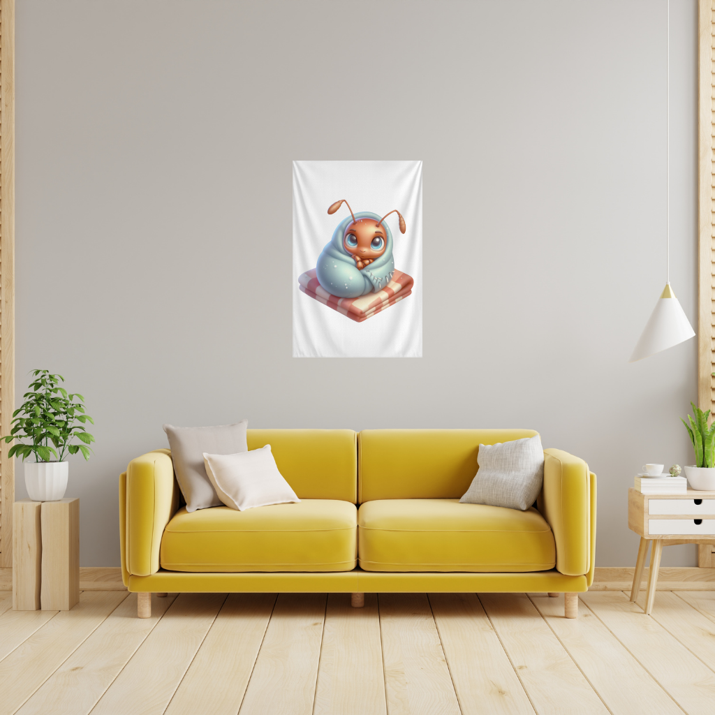 Kawaii Baby Ant Wrapped in Blanket Wall Tapestry