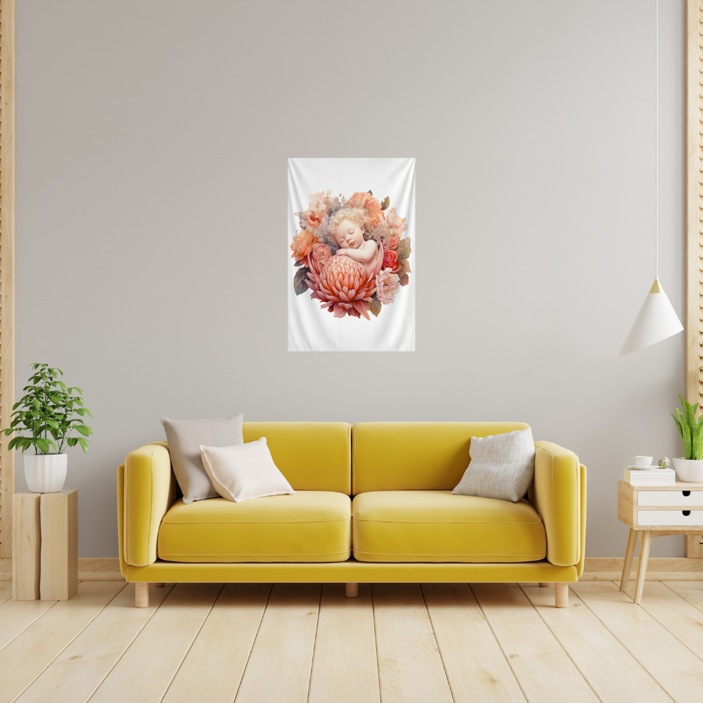Ethereal Cottagecore Sleeping Baby Wall Tapestry