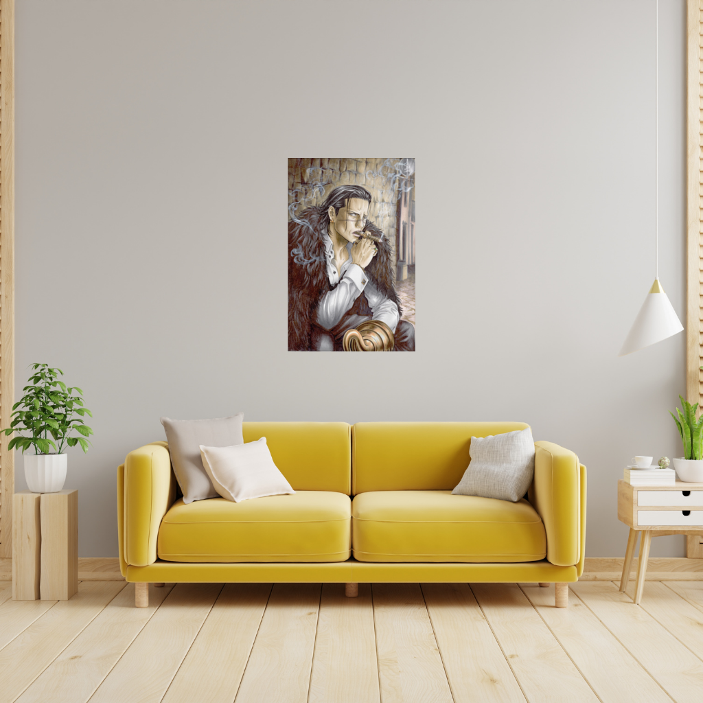 Mysterious Mafia Boss with Gold Hook Wall Tapestry