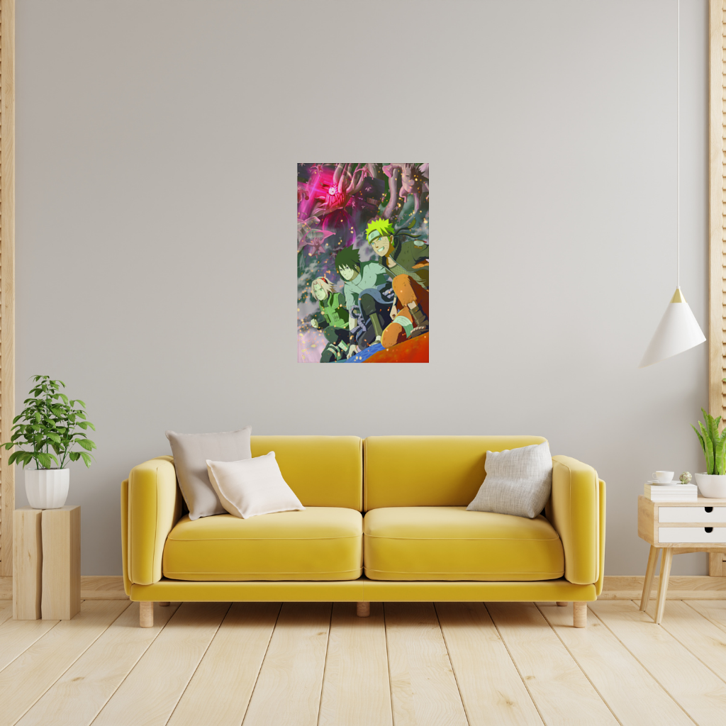 Ninja Team Giant Monster Battle Wall Tapestry