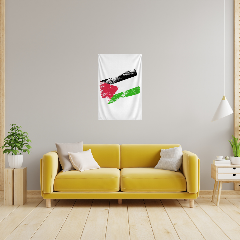 Palestine Resistance Flag Brush Stroke Wall Tapestry