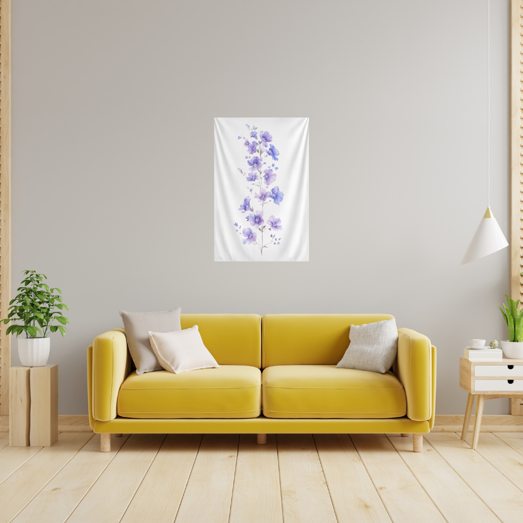 Delicate Blue Flax Wildflowers Wall Tapestry
