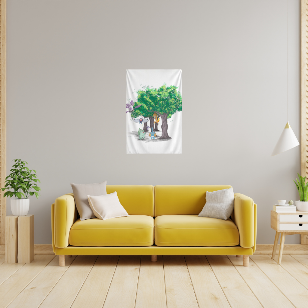 Fanmade Fakemon Characters, happy friends, anime characters Wall Tapestry