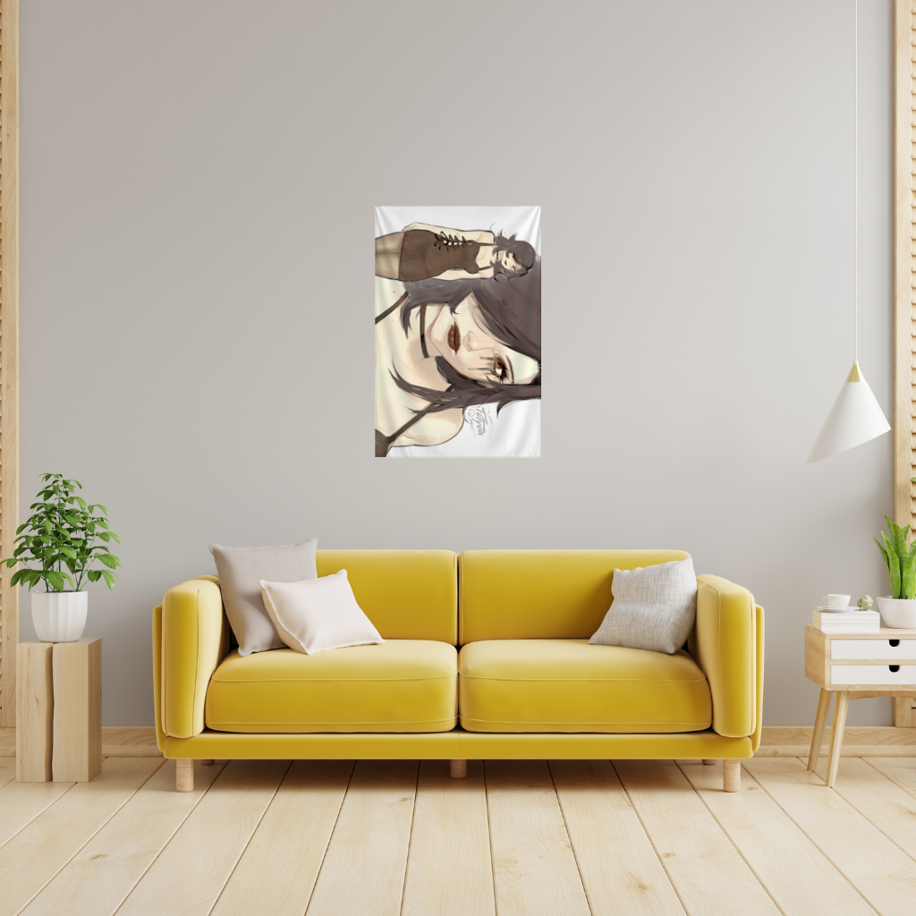 Goth Anime Girl Wall Tapestry