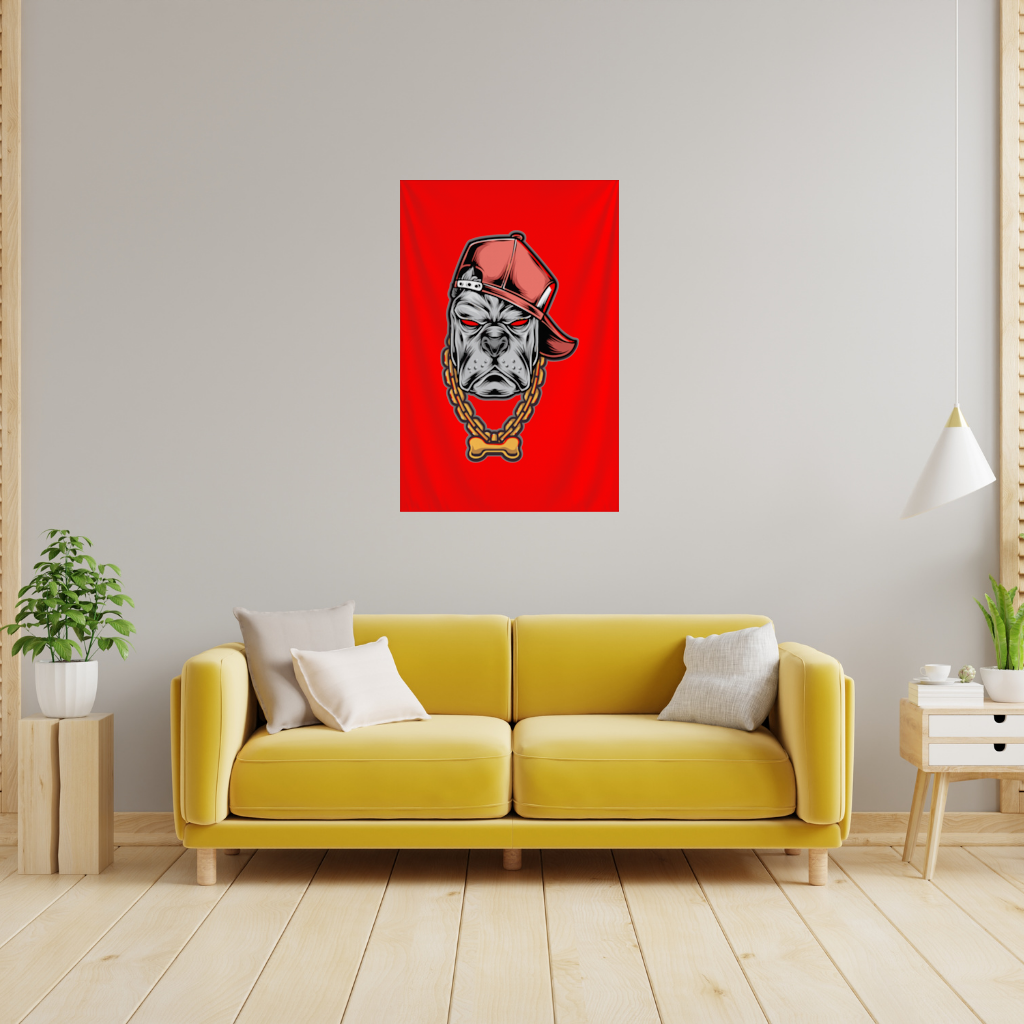 Hip Hop Style Gangster Dog Illustration 