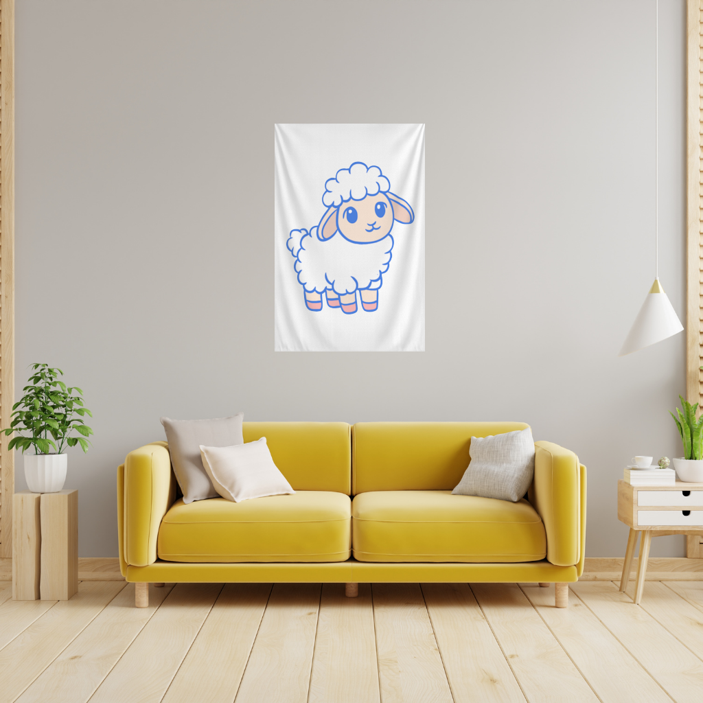 Cute Kawaii Lamb Wall Tapestry