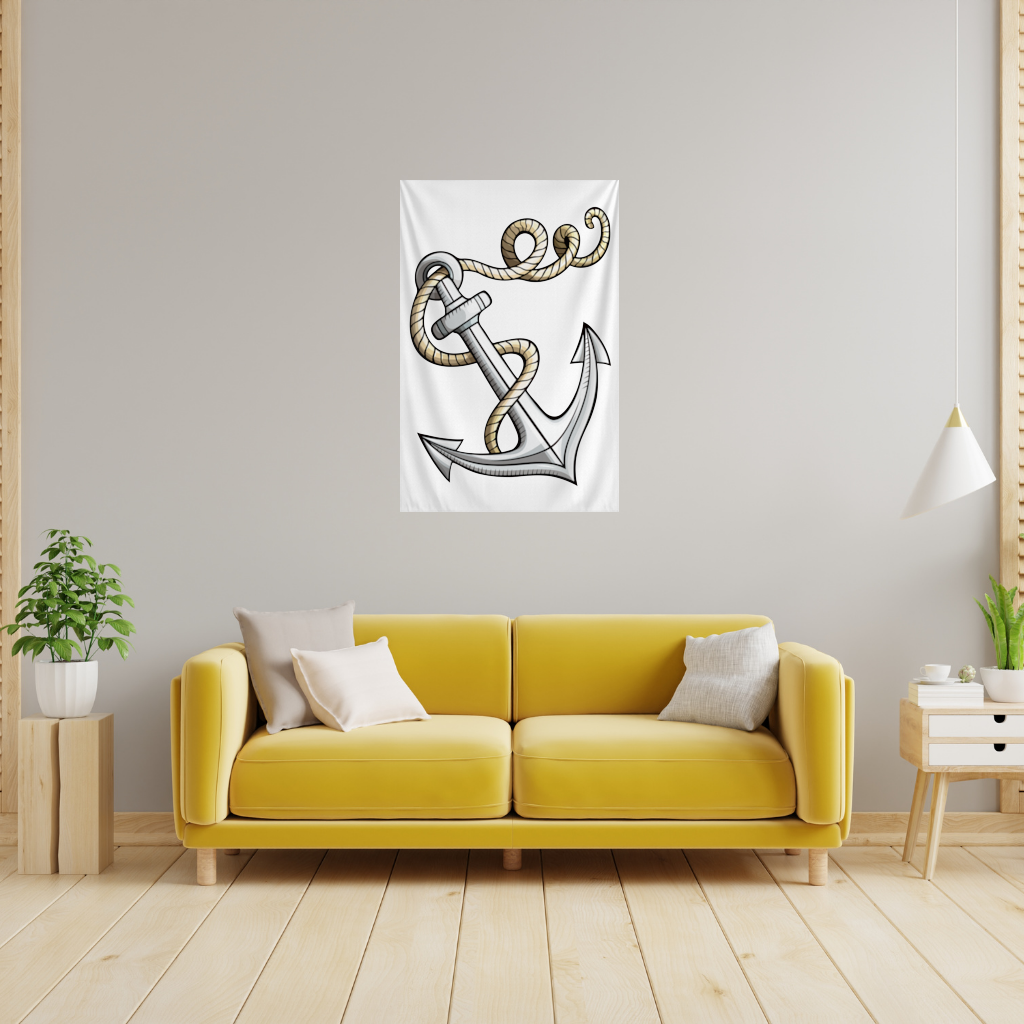 Sailor Anchor with Rope Tattoo Art Wall Tapestry