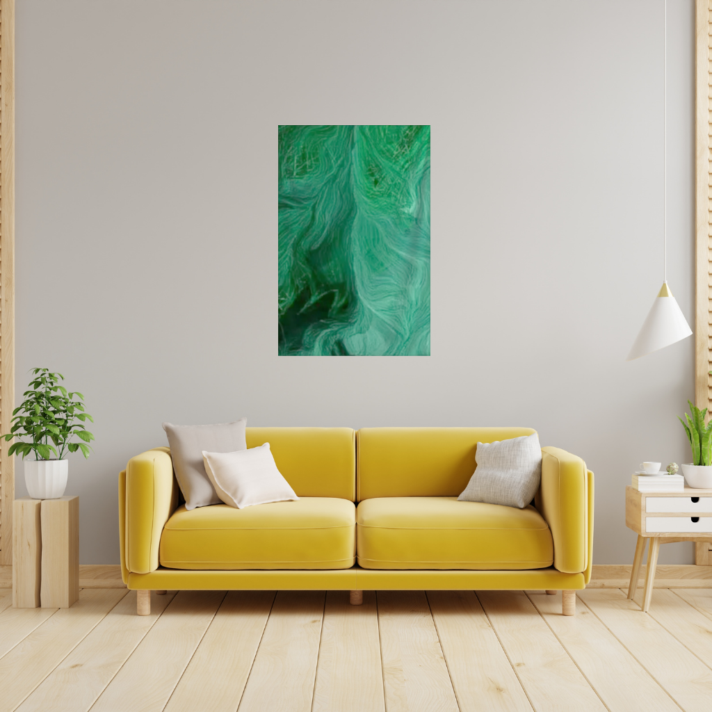 Black and green marbling Wall Tapestry