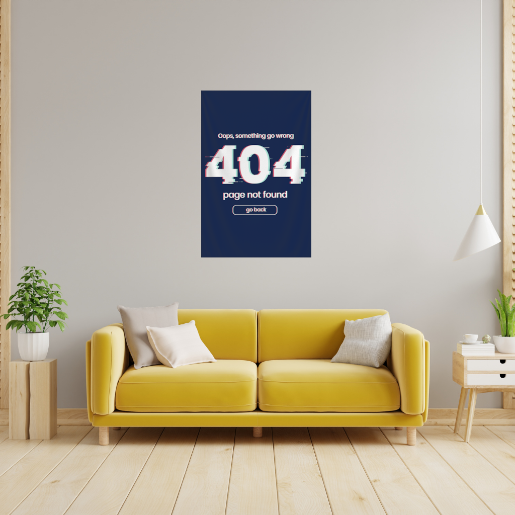 404 Error Glitch Design Wall Tapestry